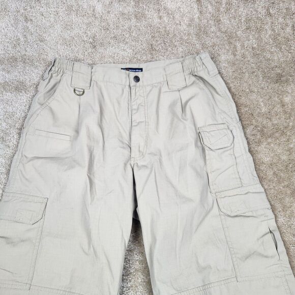511 Tactical Mens Pants Size 34x32 Beige Khakis Cargo Pockets Double Knee B111 - Picture 2 of 10